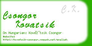 csongor kovatsik business card